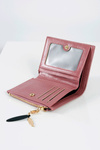 Women's Pink Wallet Golden Feather Purse