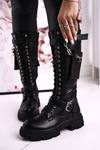 Women's Insulated High Boots with Detachable Purse Black Brooklyn
