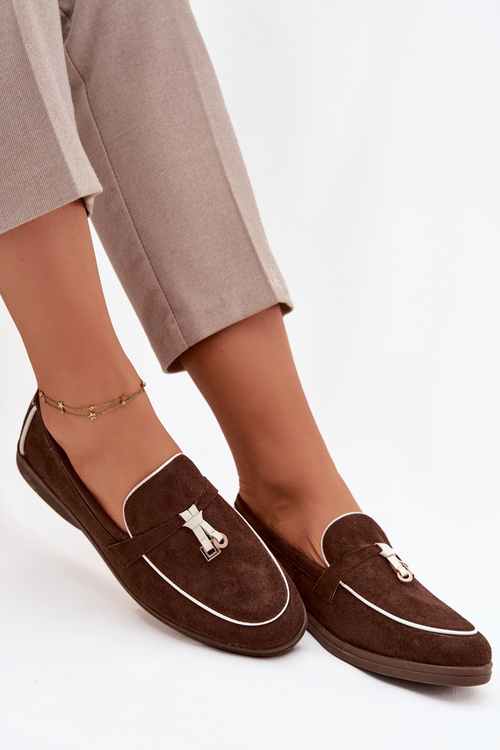 Damskie Mokasyny Loafersy Czekoladowe Darwen
