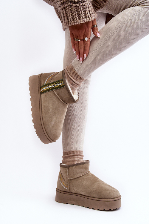 Women's Snow Boots With Platform Padded Green Lomessa