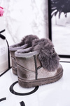 Children's Snow Boots Insulated With Fur Dark Grey Aurora