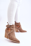 Women's Suede Cowboy Boots Dark beige Dennise