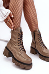 Leather Women's Padded Trapper Boots Lemar Brown Rehin
