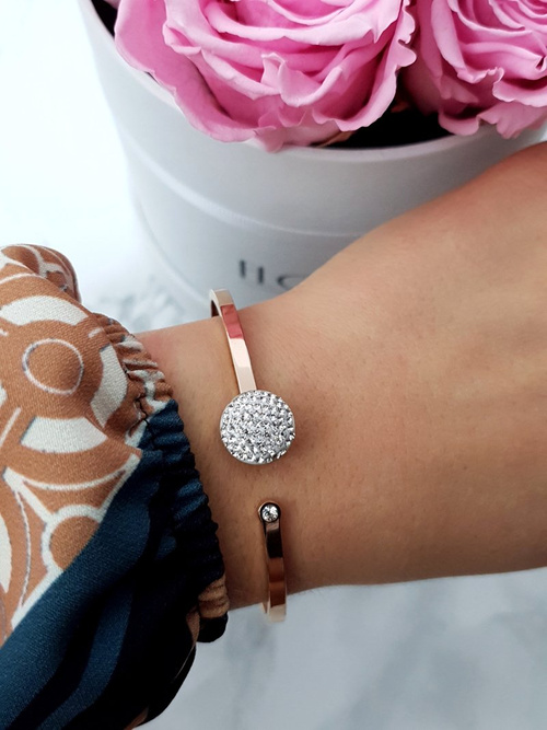 Women's Steel Bracelet Rose Gold Roxa Crystals