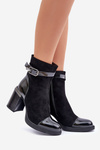 Women's Insulated Heeled Ankle Boots Black D&A MR880-085
