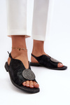 Women's Sandals With Decoration S.Barski KV-2775-49 Black