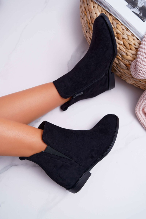 Women's Booties Suede Black Tema