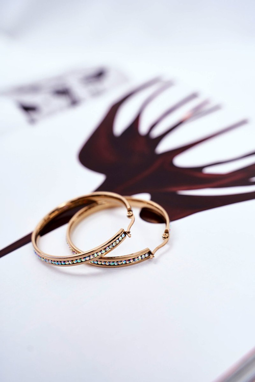 Women's Earrings Gold Wheels Hanging Zirkons Luxury