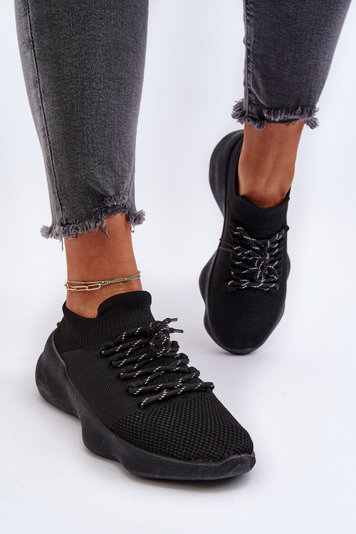 Buty Sportowe Damskie Wsuwane Juhitha Czarne G-23