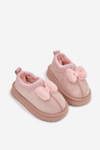 Children's Snow Boots With Embroidery And Bow Pink Daven