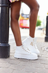 Women's High Sneakers On A Platform White Manhattan