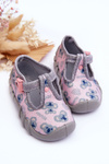 Buty Papcie Befado Błyszczące 110P474 Szaro-Różowe