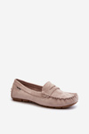 Women's Beige Faux Suede Loafers Rerceria