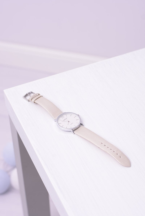 Leather Beige Women's Pearl Ernest Watch