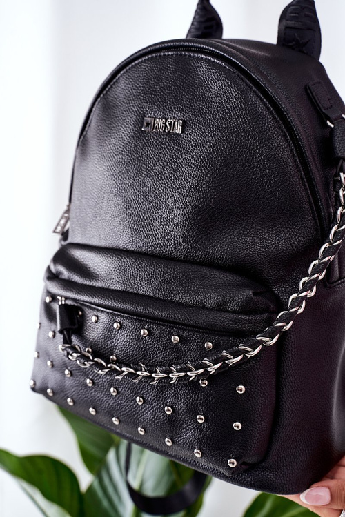Leather Backpack Big Star II574080 Black