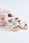 Children's Leather Sandals With A Heart White Elianna