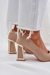 Elegant Heels On A Stiletto Pointed Toes Dark Beige Falseki