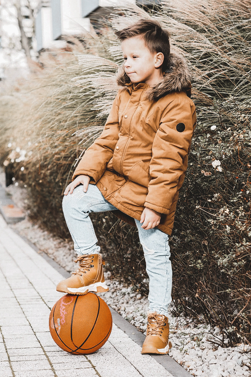 Children's Boots Warm Trappers With Zipper Camel Marvin