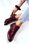 Leather High Half Shoes Maroon And Black Maniz