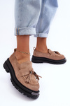 Women's Suede Loafers Moccasins Beige Ramvli