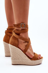 Wedge Sandals With Braided Detail Brown Salthe