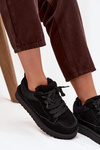 Damskie Sneakersy Ocieplane Futerkiem Czarne Cyrissa