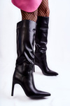 Leather Boots On A Stiletto Black Rissa