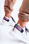 Sportowe Buty Sneakersy Damskie Wsuwane Białe Klayra