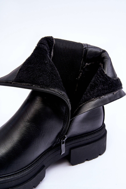 Slip-On High Padded Boots Ankle Boots Black Milca