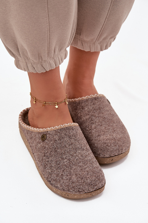 Kapcie Damskie Obuwie Domowe Beżowe Inblu ED000031