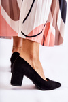 Classic Suede Pumps On A Heel Black Lency