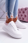 Sporty Women's Shoes Thick Sole White Pink Skirt