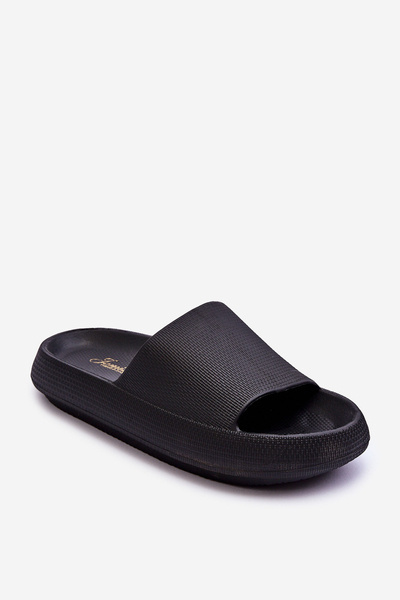 Fashion Foam Slippers On Chunky Platform Black Linnea