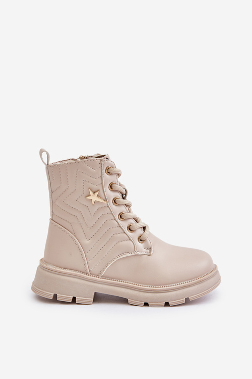 Kids' Glossy Lined Boots with Black-Pink Decoration Bunnyjoy