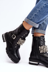 Women's insulated work boots decorated black Lennen