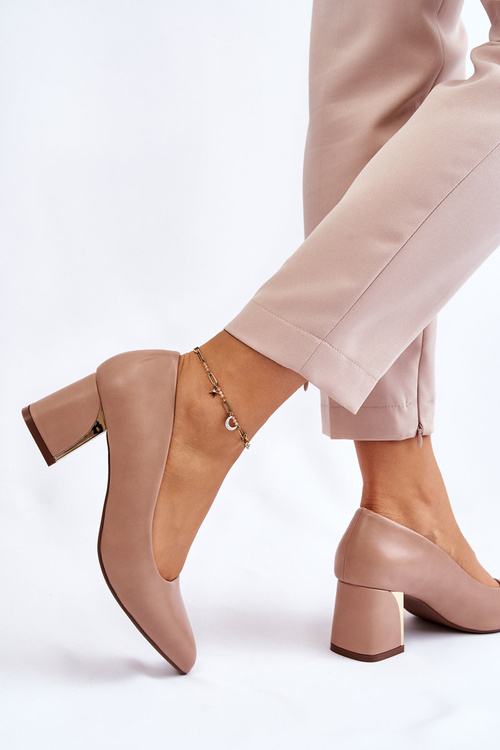 Elegant Pumps On A Heel Dark beige Emma