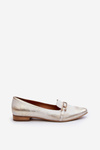 Leather Ballerinas with Zazoo 2885 Gold-White Embellishment