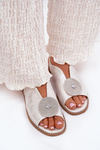 Shiny Women's Sandals With Decorative Detail S.Barski KV51-012 Silver