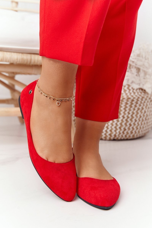 Suede Ballerinas Sergio Leone BL622 Red