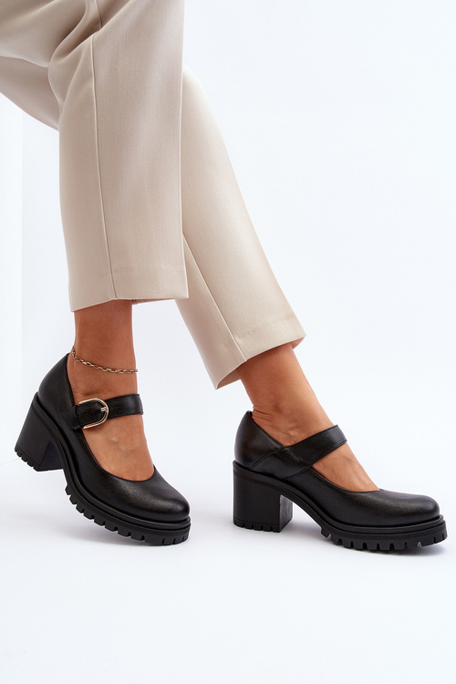 Zazoo 20166 Leather Court Shoes Black