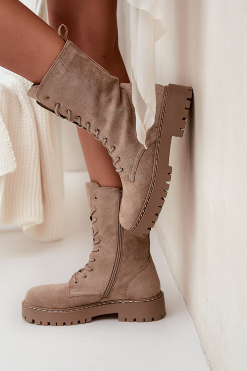 Women's Work Boots Lined Khaki Marvielle