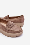 Suede Platform Loafers Dark beige Milana