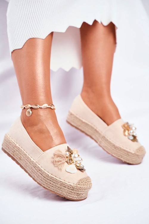 Women’s Espadrilles On Platform Linen Beige Denver