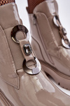 Women's Lacquered Boots with Decoration Beige SBarski MR870-53