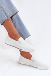 Slip On Eco Leather Women's Sneakers Sneakers With Text White Zalinne