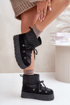 Snow Boots With Lacing On Platform Black Mavora