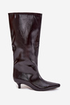 Patent Leather Women's Boots Low Heel Bordeaux Mireva