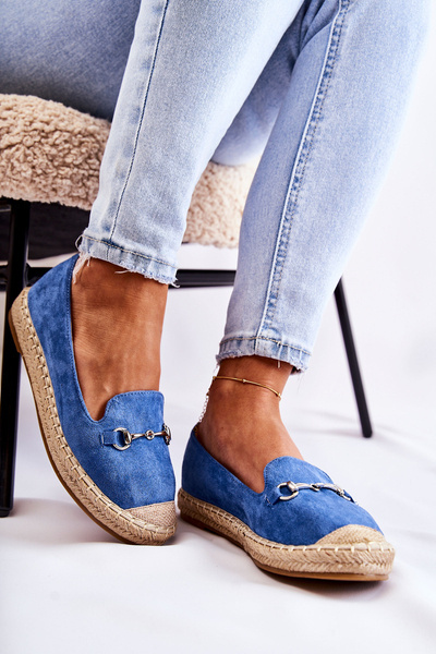 Espadryle Klasyczne Wsuwane Damskie Niebieskie Oresa