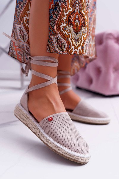 Espadryle Damskie Big Star Na Platformie Beżowe DD274A193