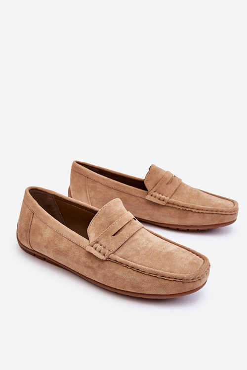 Men's Suede Moccasins Beige Wesley
